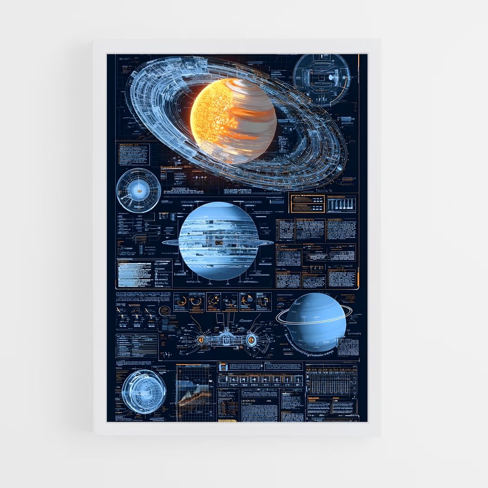 Poster Solar system – affiche Système solaire (vue 3)